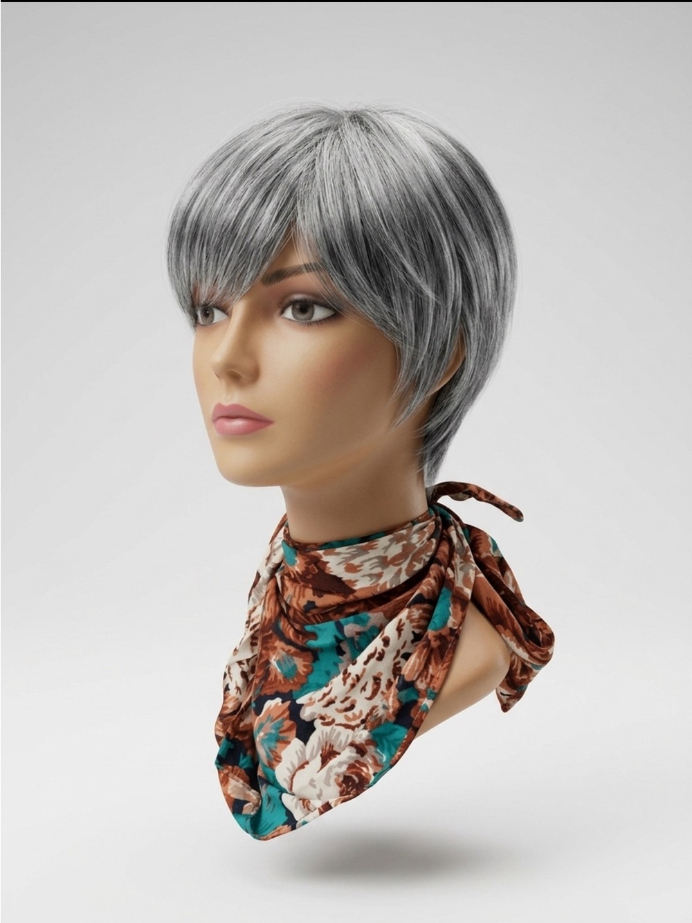 Short Silver Gray Pixie Wig - Women Hair Fashion